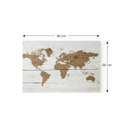 Magnettafel WELTKARTE 90,0 x 60,0 cm