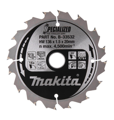 B-33532 SPECIALIZED Kreissägeblatt 136,0 mm, 16 Zähne