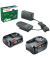 Werkzeugakkus mit Ladegerät Starter-Set 18V Li-Ion 1x 2,0 + 1x 4.0 Ah