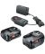 Werkzeugakkus mit Ladegerät Starter-Set 18V Li-Ion 1x 2,0 + 1x 4.0 Ah