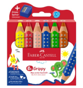 Farbstifte-Set Grippy+ Spitzer, 110635, farbig sortiert, dreikant, ergonomisch, Packung