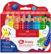 Farbstifte-Set Grippy+ Spitzer, 110645, farbig sortiert, dreikant, ergonomisch, Packung