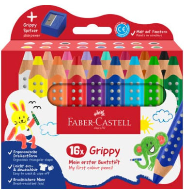 Farbstiftetui Grippy 16 Stück sortiert