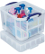 Aufbewahrungsbox 35CXLCB, außen 48x39x34,5cm, recycelbares Polypropylen transparent