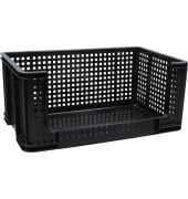 Aufbewahrungsbox 64OFCRATE-BK, außen 71x44x31cm, recycelbares Polypropylen schwarz