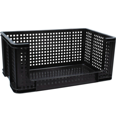 Aufbewahrungsbox 64OFCRATE-BK, außen 71x44x31cm, recycelbares Polypropylen schwarz