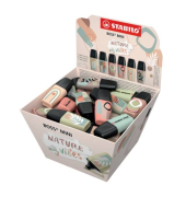 Textmarker STABILO BOSS MINI Naturevibes Bonbonkorb, 07/50-11-1, Display (Thekendisplay 50 #), farbig sortiert (warmgrau/je 7x g
