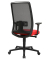 Bürostuhl EURO STAR 200, rot/schwarz / schwarz, mit Armlehnen, bis 110kg