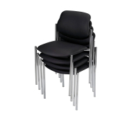 4 Nowy Styl Besucherstühle Styl schwarz Leder
