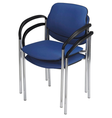 2 Nowy Styl Besucherstühle Styl blau Leder