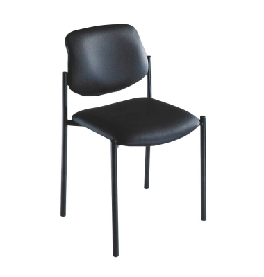 4 Nowy Styl Besucherstühle Quad schwarz Leder