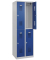 Spinde Basic Plus enzianblau, lichtgrau 088355-20 S10000, 4 Schließfächer 60,0 x 50,0 x 185,0 cm