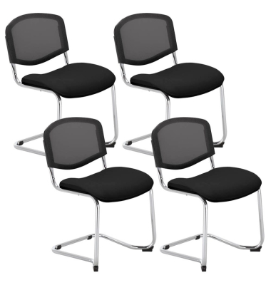 4 Nowy Styl Besucherstuhl Iso Ergo Mesh schwarz Stoff