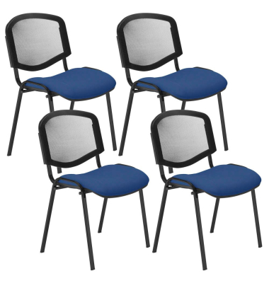4 Nowy Styl Besucherstühle Iso Ergo Mesh blau Stoff