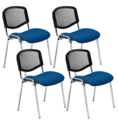4 Nowy Styl Besucherstühle Iso Ergo Mesh blau Stoff