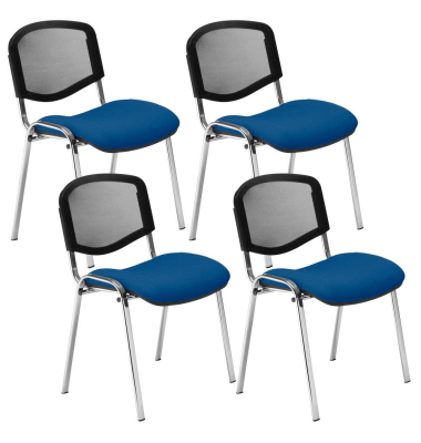 4 Nowy Styl Besucherstühle Iso Ergo Mesh blau Stoff