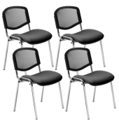 4 Nowy Styl Besucherstühle Iso Ergo Mesh anthrazit, schwarz Stoff