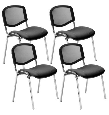 4 Nowy Styl Besucherstühle Iso Ergo Mesh anthrazit, schwarz Stoff