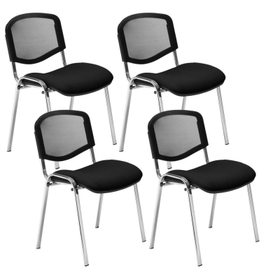 4 Nowy Styl Besucherstühle Iso Ergo Mesh schwarz Stoff
