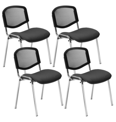 4 Nowy Styl Besucherstühle Iso Ergo Mesh anthrazit Stoff