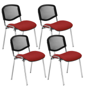 4 Nowy Styl Besucherstühle Iso Ergo Mesh bordeaux Stoff