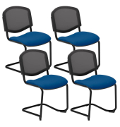 4 Nowy Styl Besucherstuhl Iso Ergo Mesh blau Stoff