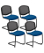 4 Nowy Styl Besucherstuhl Iso Ergo Mesh blau Stoff