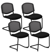 4 Nowy Styl Besucherstuhl Iso Ergo Mesh schwarz Stoff