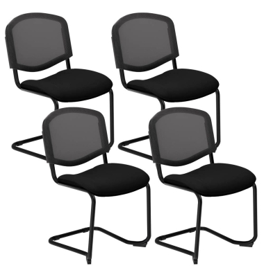 4 Nowy Styl Besucherstuhl Iso Ergo Mesh schwarz Stoff