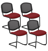 4 Nowy Styl Besucherstuhl Iso Ergo Mesh bordeaux Stoff