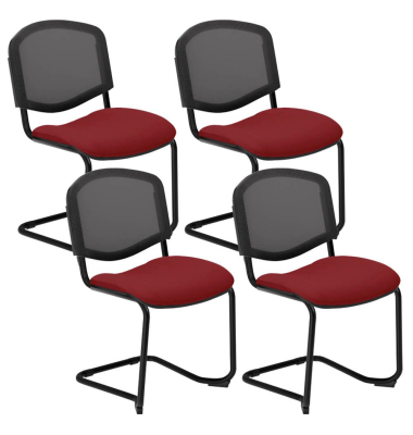 4 Nowy Styl Besucherstuhl Iso Ergo Mesh bordeaux Stoff