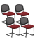 4 Nowy Styl Besucherstuhl Iso Ergo Mesh bordeaux Stoff