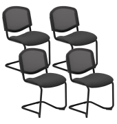 Besucherstuhl Iso Ergo Mesh, anthrazit / schwarz, ohne Armlehnen, Freischwinger