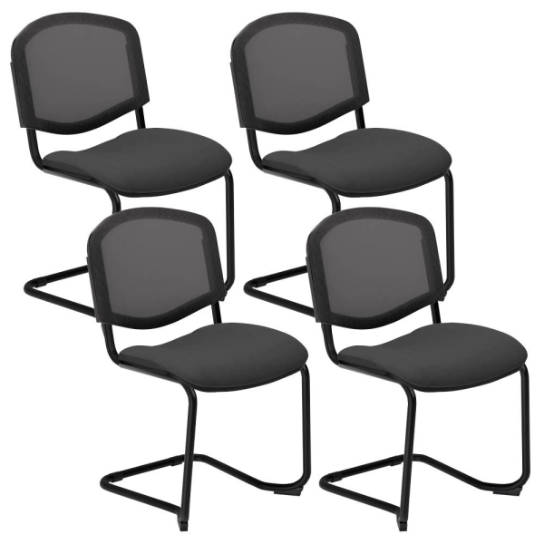 5901747157000 - Besucherstuhl Iso Ergo Mesh anthrazit schwarz ohne Armlehnen Freischwinger 5901747157000 4 Stück 5901747157000 - Besucherstuhl Iso Ergo Mesh anthrazit schwarz ohne Armlehnen Freischwinger 5901747157000 4 Stück