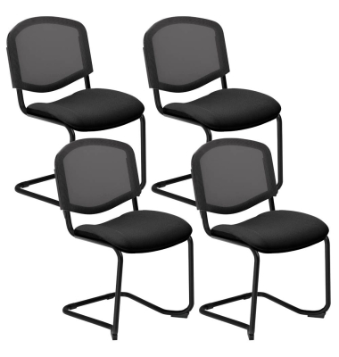 4 Nowy Styl Besucherstuhl Iso Ergo Mesh anthrazit, schwarz Stoff