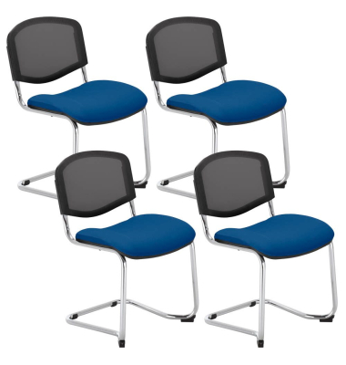4 Nowy Styl Besucherstuhl Iso Ergo Mesh blau Stoff