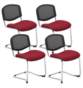 4 Nowy Styl Besucherstuhl Iso Ergo Mesh bordeaux Stoff