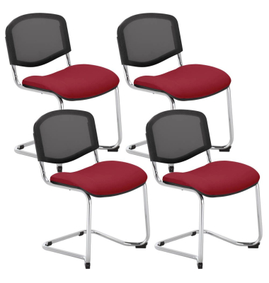 4 Nowy Styl Besucherstuhl Iso Ergo Mesh bordeaux Stoff