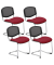 4 Nowy Styl Besucherstuhl Iso Ergo Mesh bordeaux Stoff