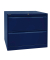 Hängeregistraturschrank, doppelbahnig, blau, 2 Hängeregistraturschubladen