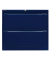 Hängeregistraturschrank, doppelbahnig, blau, 2 Hängeregistraturschubladen