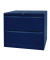 Hängeregistraturschrank, doppelbahnig, blau, 2 Hängeregistraturschubladen