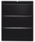 H&auml;ngeregistraturschrank DF3633 Office, schwarz, 3 Schubladen, 2-bahnig
