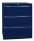 Hängeregistraturschrank, doppelbahnig, blau, 3 Hängeregistraturschubladen