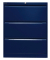 Hängeregistraturschrank, doppelbahnig, blau, 3 Hängeregistraturschubladen