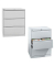 H&auml;ngeregistraturschrank DF3645 Office, lichtgrau, 3 Schubladen, 2-bahnig