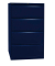 Hängeregistraturschrank, doppelbahnig, blau, 4 Hängeregistraturschubladen