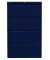 Hängeregistraturschrank, doppelbahnig, blau, 4 Hängeregistraturschubladen