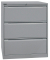H&auml;ngeregistraturschrank DF3355 Office, silber, 3 Schubladen, 2-bahnig