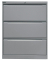 H&auml;ngeregistraturschrank DF3355 Office, silber, 3 Schubladen, 2-bahnig